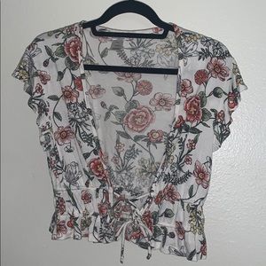 Fashion nova floral tie top